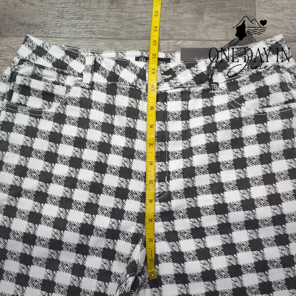 Versona Checkered Flare Leg Jeans Size 10 - Picture 4 of 6